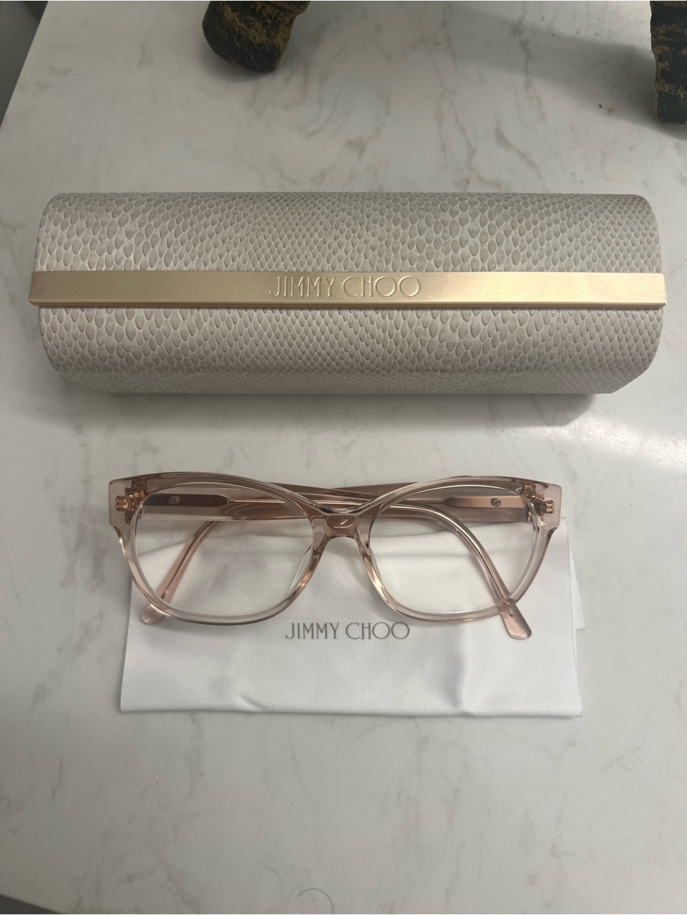 Authentic Jimmy Choo JC371 FMW Designer Eyeglasses – Blush Pink/Crystal